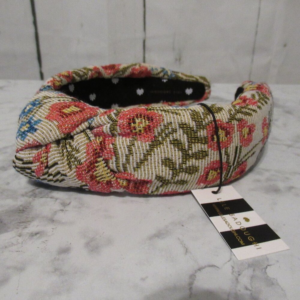New Lele Sadoughi Headband Floral Brocade Knotted